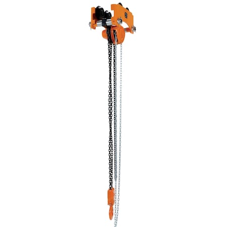 Vestil Low Headroom Chain Hoist Trolley Push, 6K LOW-6P